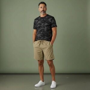 Duck Camp Outdoor Goods Men's Tan Cargo Shorts Elastic Waist Drawstring Size L‎